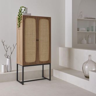 Sweeek Sweeek - Credenza a 2 ante in canna e legno, 165cm