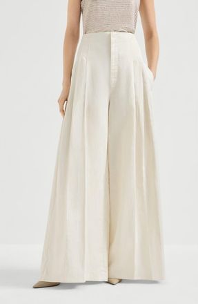 Brunello Cucinelli Maxi trousers in Butter at Nordstrom, Size 46 It