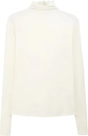 Filippa K Sheer Wool Mock Top - Dames - Coltruien - Wit - M - Wol - Truien & Vesten