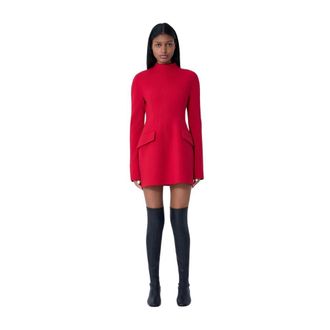 Sportmax Sportmax, Short Dresses, female, Red, Size: XS Wool-Blend Dress
