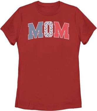 Minnie Mouse Womens Minnie Mouse Mom Three Collegiate Patterns Graphic T-Shirt in Red at Nordstrom, Size Xx-Large