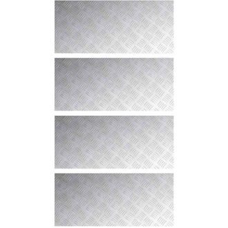 vidaXL Vidaxl - Placas En Cuadr&iacute;cula 4 Pcs Plateado 90 X 40 Cm Aluminio