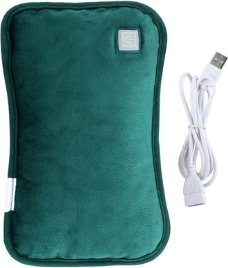 OEM Bolsa De Agua Caliente Recargable Por Usb, Almohadilla El&eacute;ctrica Port&aacute;til, Verde, Ideal Para Uso Invernal