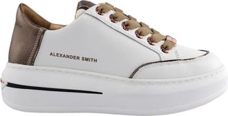 Alexander Smith Koper Donker Wit Sneakers - Dames - Sneakers - Wit - 36 EU - Leer - Schoenen