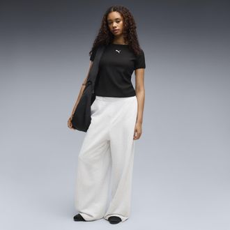 Puma Pantaloni oversize Essentials da donna, Abbigliamento, Bianco, XL