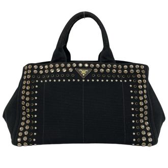 Prada Canvas Handbag Tote Bag (Pre-Owned)