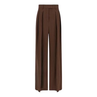 Brunello Cucinelli Wide Trousers, female, Brown, S, Wide Trousers