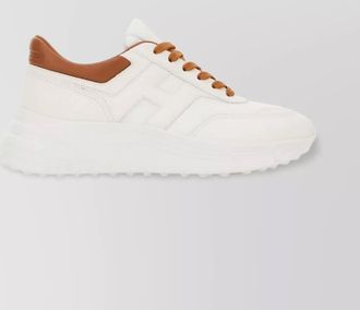 Hogan two-tone leather sneakers with round toe