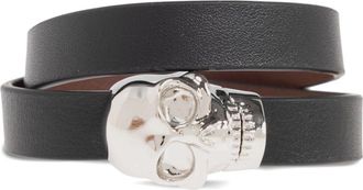 Alexander McQueen Armband met doodskop-applicatie - Zwart