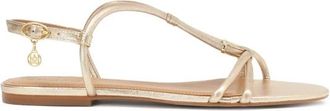 Kazar Comfortabele gouden sandalen met metalen versiering - Dames - Sandalen - Geel - 37 EU - Leer - Schoenen