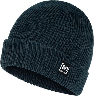 super.natural Merino Basic Beanie Mütze - Unisex | blau/schwarz