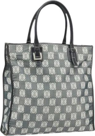 Loewe Pre-owned Tote Bags, female, Black, Size: ONE SIZE Pre-owned Canvas Tote Bag