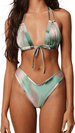 Montce Swim Euro Bow Bikini Top In Silk Dye