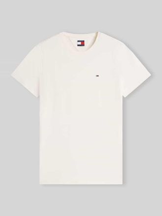 Tommy Jeans Regular Fit T-Shirt aus reiner Baumwolle in Offwhite, Gr&ouml;&szlig;e XXL