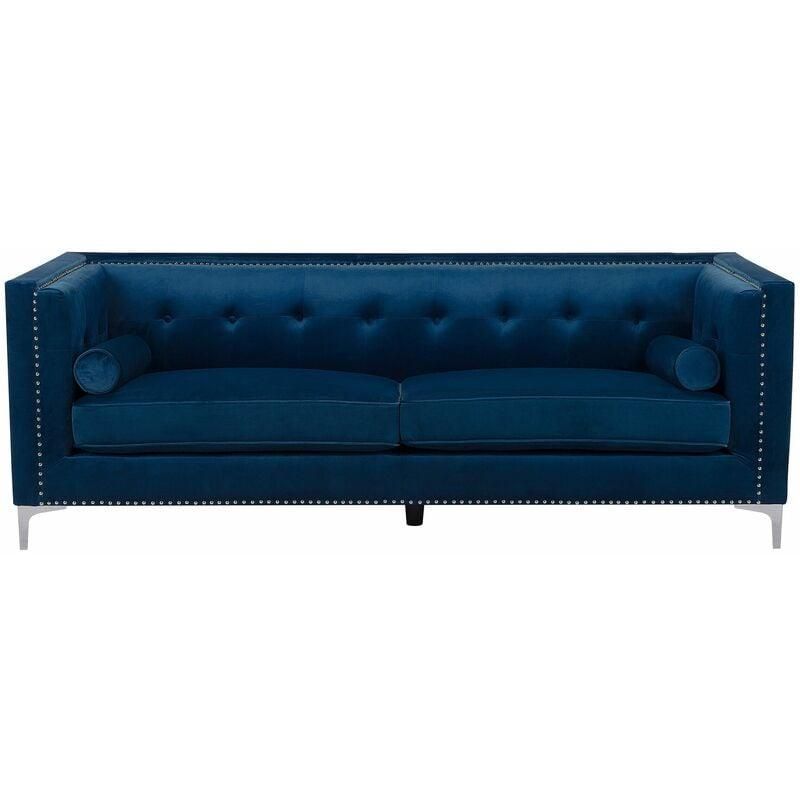 Divano letto in velluto blu scuro SELNES | Leroy Merlin