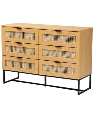 Baxton Studio Sawyer Mid-Century Modern 6-Drawer Storage Cabinet