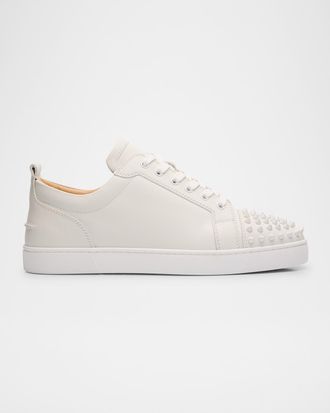 Christian Louboutin Men & apos;s Louis Junior Spikes Leather Low-Top Sneakers