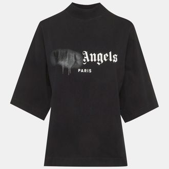 Palm Angels Black Jersey Logo Detail T-Shirt