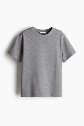 H&M Oversized Baumwoll-T-Shirt - Graumeliert