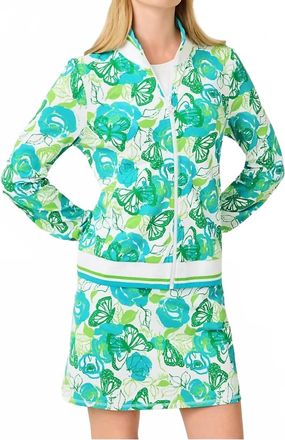 Lilly Pulitzer Luxletic Regate Jacket In Resort White Monarch Rose