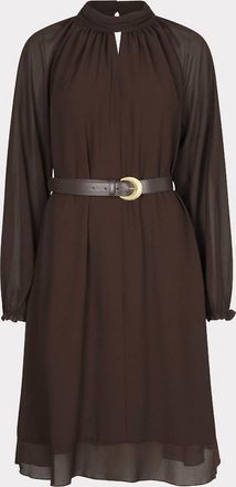 Esqualo Womens Chiffon Dress In Cacao