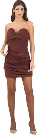 TPN Perrynto Strapless Dress - Dames - Feestkleedjes - Bruin - S - Kleedjes