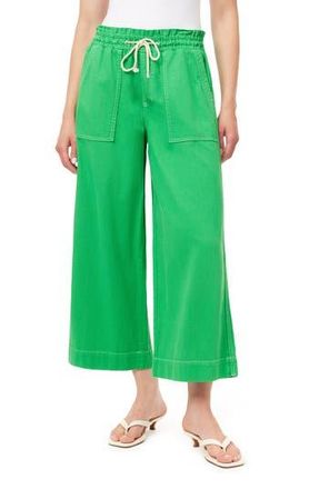 Kensie Trapunto Stitched Pocket Crop Wide Leg Pants in Kelly Green at Nordstrom Rack, Size X-Large