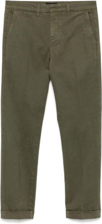 Fay slim-fit gabardine trousers - men - Cotton/Elastane - 30 - Green