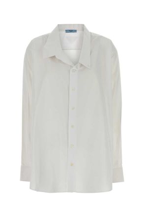 Prada White Loose Solid Shirt