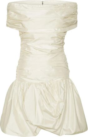 Rotate Abito arricciato con spalle scoperte - Bianco