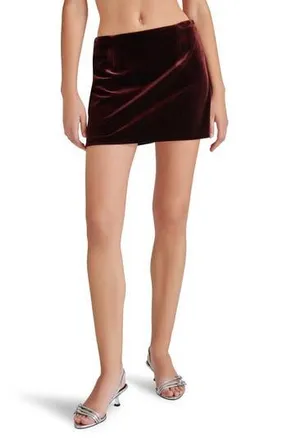 Steve Madden Cindi Velvet Miniskort in Wine at Nordstrom Rack, Size X-Large