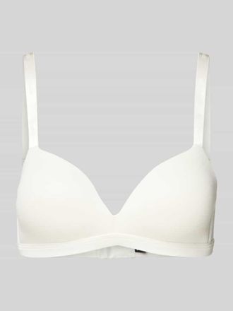 HUGO BOSS Triangel-BH mit Label-Detail in Offwhite, Größe XL