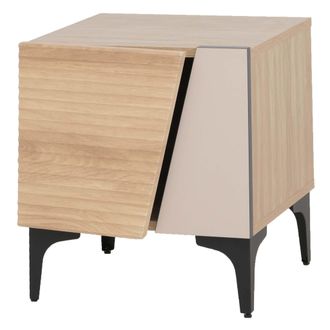 Hhg [nunca Usado] Mesita De Noche Hhg-020, C&oacute;moda, Mesita Auxiliar, Armario, Con Compartimento De Almacenamiento Con Textura 3d, Mdf Melaminado, 50 X 45 X