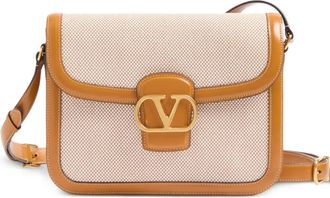 Valentino Garavani 9to5 shoulder bag - men - Cotton/Calf Leather/Lambskin/Calf Leather/Metal - One Size - Neutrals