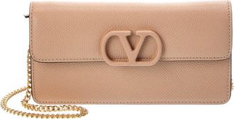 Valentino Vlogo Leather Wallet On Chain