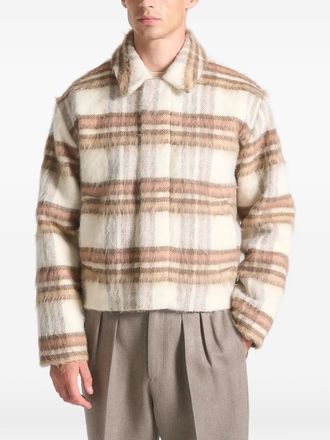 Mani&egrave;re De Voir checked jacket - Neutrals