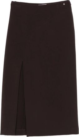 ottod'Ame Gonna midi con spacco - Marrone