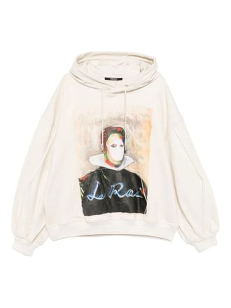 Songzio Retrato Painted hoodie - men - Cotton - 46 - Neutrals
