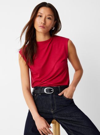 Contemporaine Womens Cap-sleeve ultra-flowy T-shirt