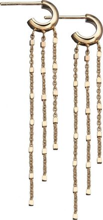 Jennifer Zeuner Chain Drop Hoop Earrings in 14K Yellow Gold Plated Silver at Nordstrom