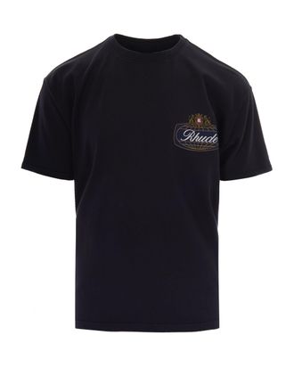 Rhude Washed Vintage Black Safari Crest Cotton T-Shirt