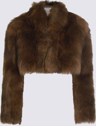 Blumarine Coats Caramel/Black-Donna