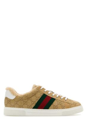 Gucci Beige Lace Up Sneakers