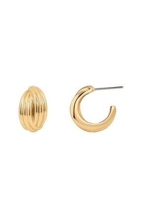 Made by Mary Sol Crossover Hoop Earrings in Gold Plated at Nordstrom