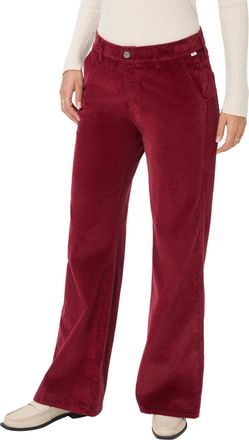 Brax Corduroy Wide Leg Palazzo Pants In Mulberry