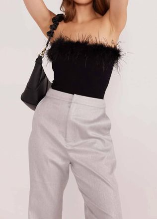 Minkpink Aster Feather Top In Black