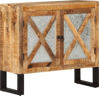 vidaXL Aparador De Madera Maciza De Mango Y Metal 80x30x71 Cm Vidaxl