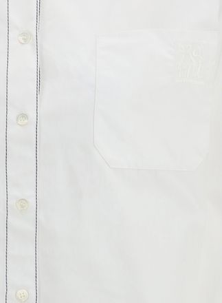 Marni Womens Cropped Long-Sleeve Shirt Lily White Cotton