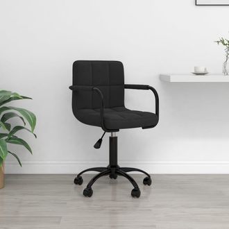 vidaXL Silla De Oficina Giratoria De Terciopelo Negro Vidaxl