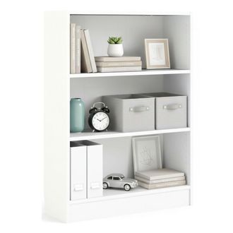 Dmora Dmora Biblioth&egrave;que &Agrave; Trois Compartiments, Couleur Blanche, 79 X 107 X 27 Cm